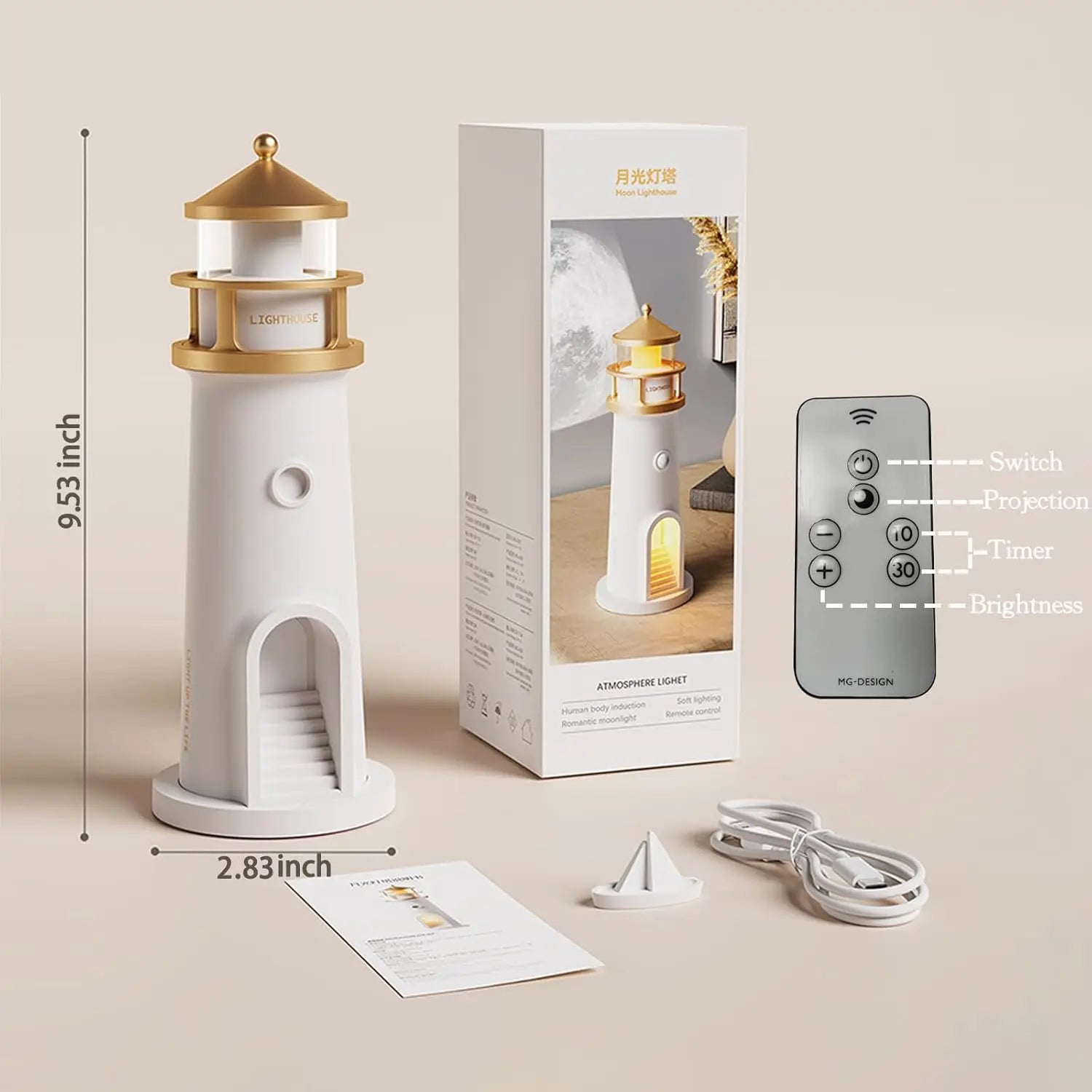 Bluetooth Projection Night Light with Motion Sensor
