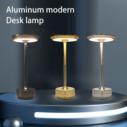 Modern Aluminum Desk Lamps – Black, Gold & Silver – Rechargeable & Sleek Design