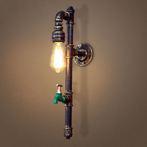 American Loft Table Lamp Personalized Creative Iron Pipe Eye Protection Industrial Style Coffee Bar Bedroom StudyRobot Desk Lamp