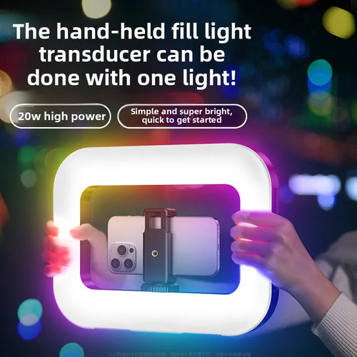 ✨ Pro RGB Handheld LED Fill Light – 20W High Power, 360° Color, 8000mAh – Perfect for TikTok, YouTube & Photography