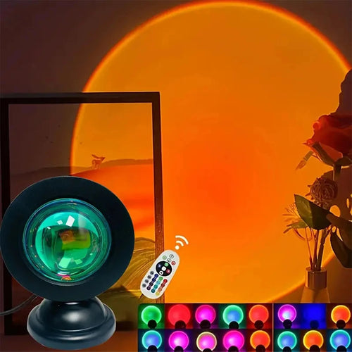 Vibrant Sunset Projection Light - 16-Color Spectrum,